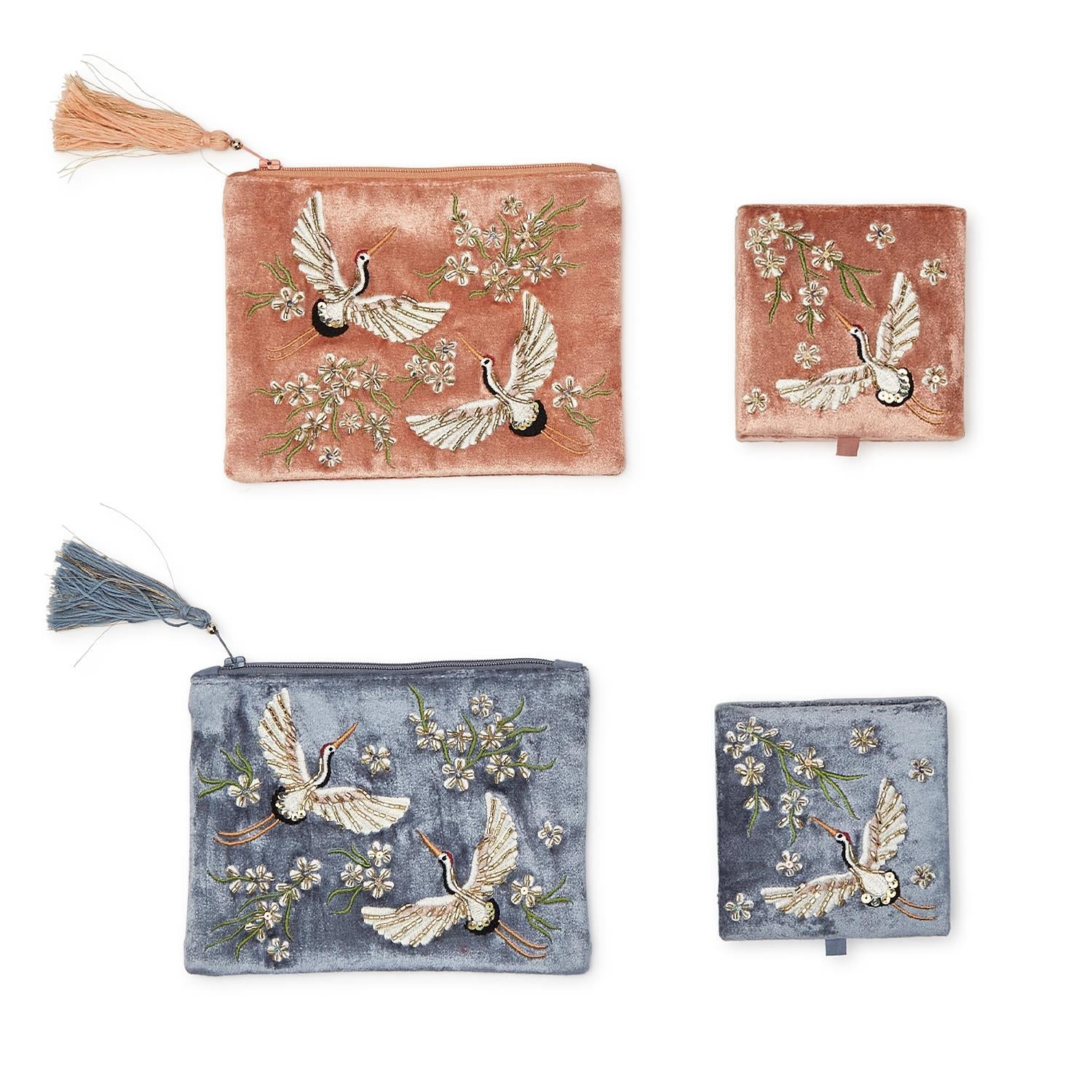 Heron Velvet Pouch and Box