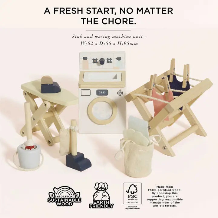 Doll House Laundry Room Set