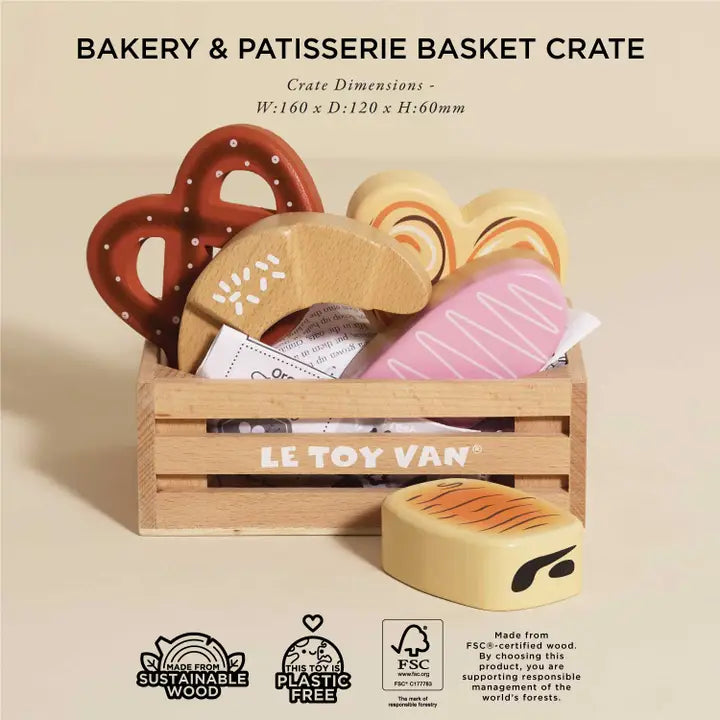 Bakery and Patisserie Wooden Market Crate