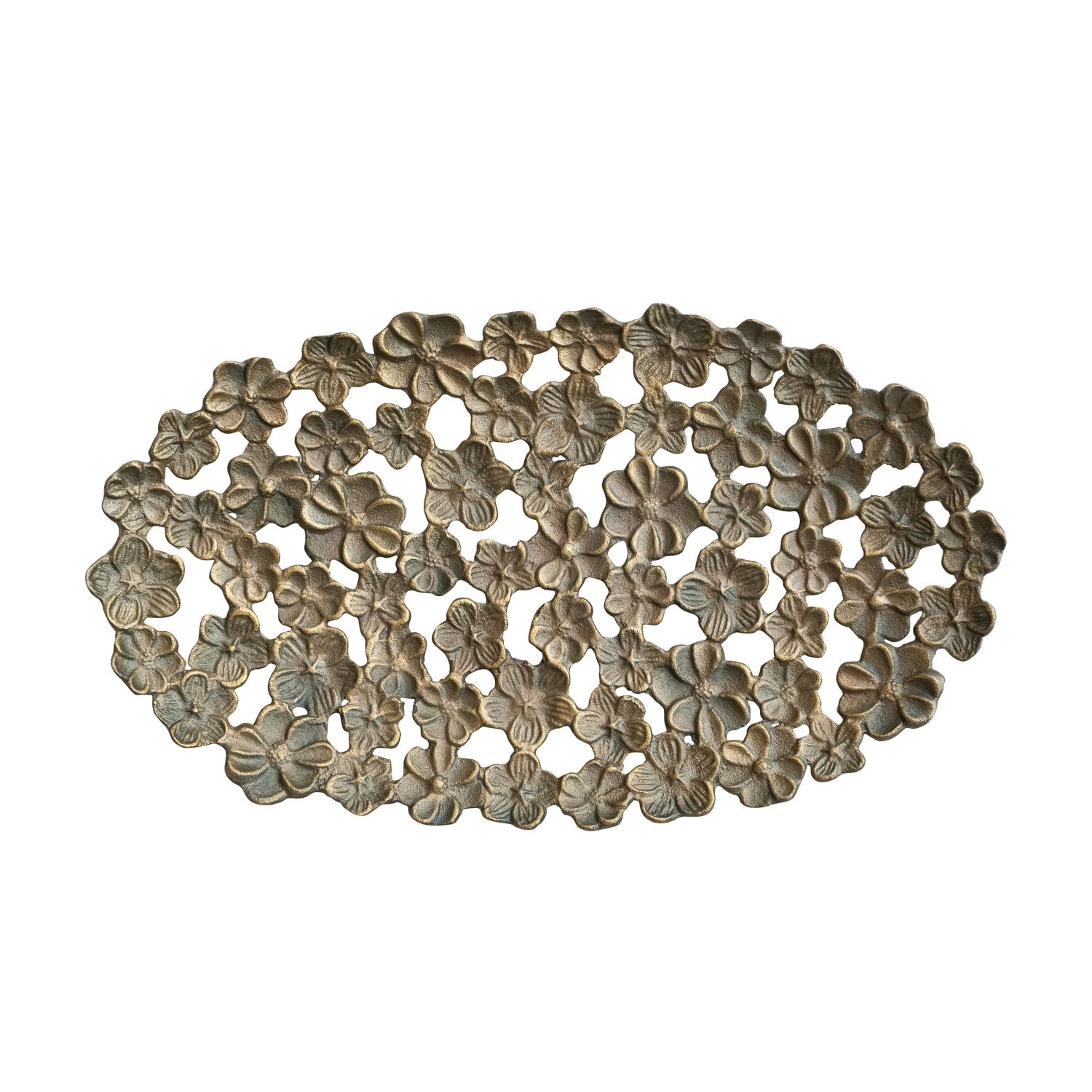Antique Gold Flower Tray