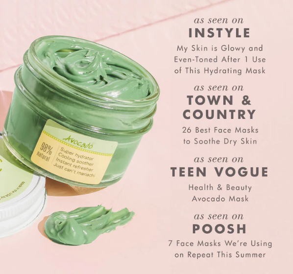 Product shoot of farmhouse fresh avocado hydrating mask