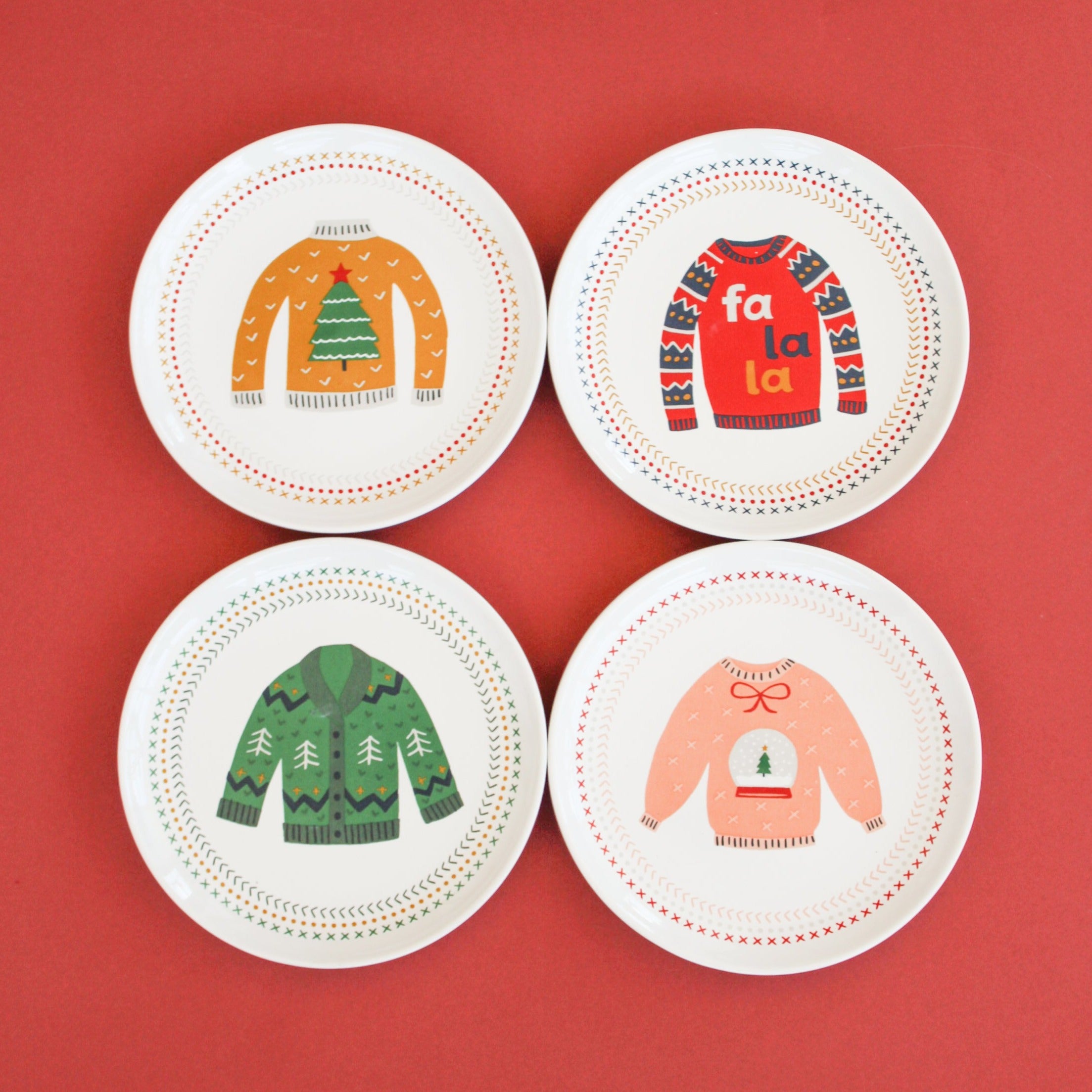 Ugly Sweater Appetizer Plates