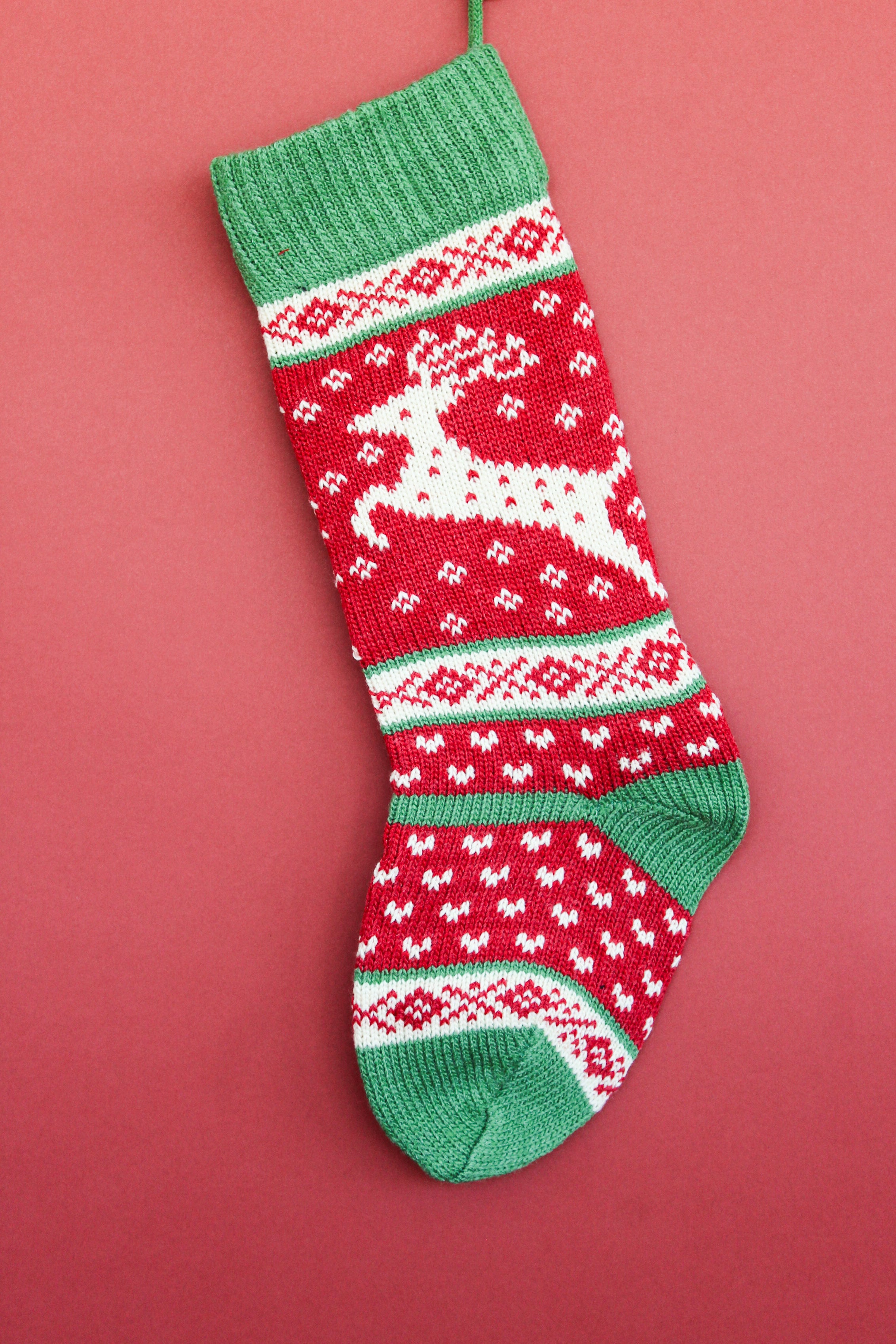 Knit Reindeer Stocking