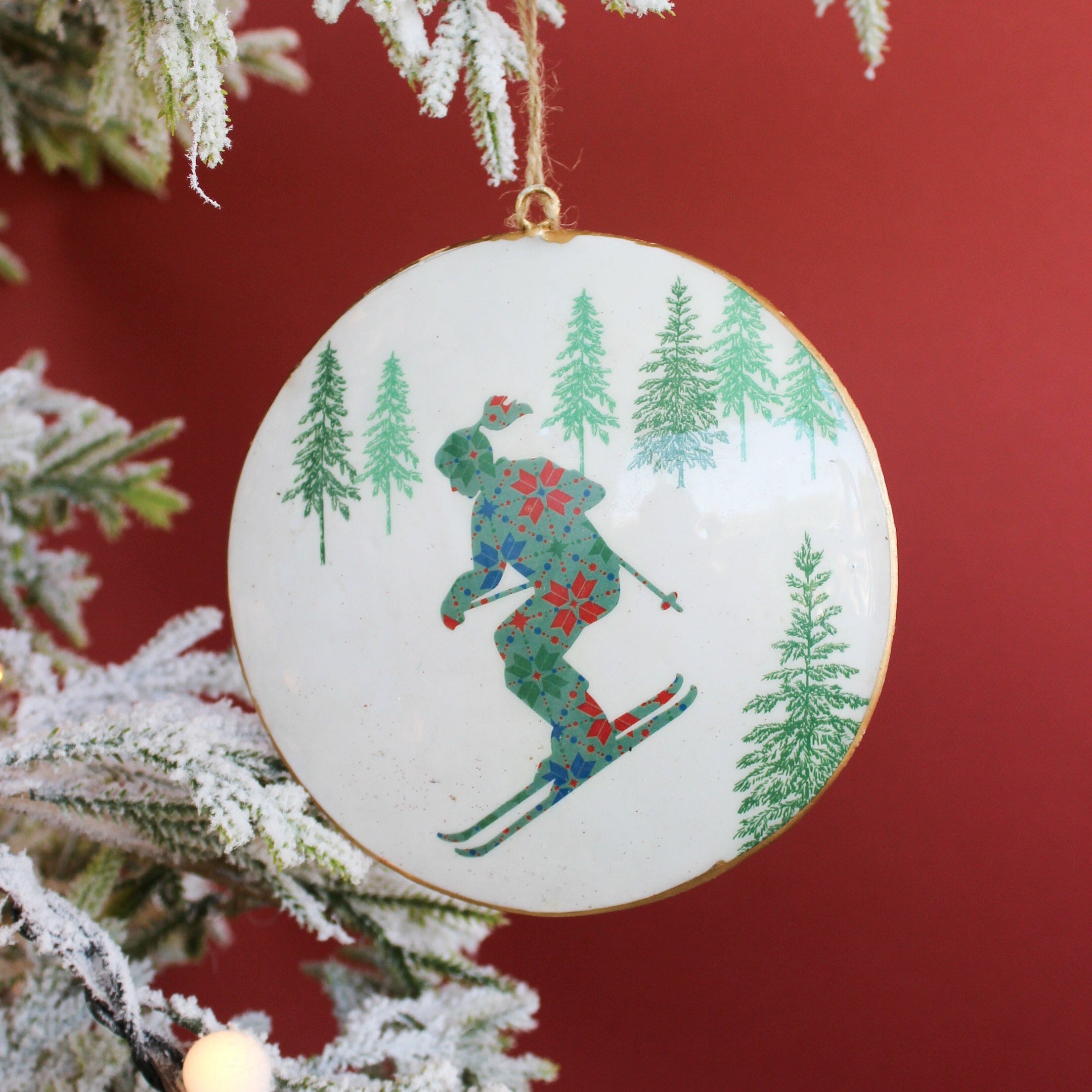 Ski and Snowboard Disc Ornament