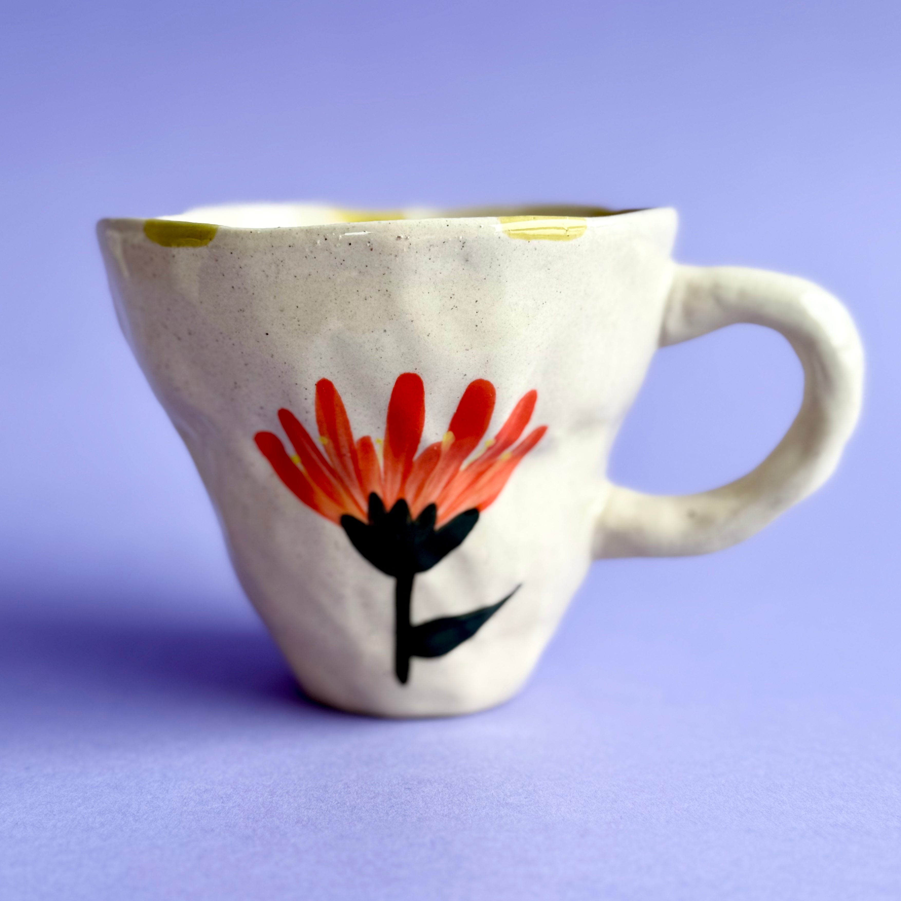 Hand Painted Flower Mug