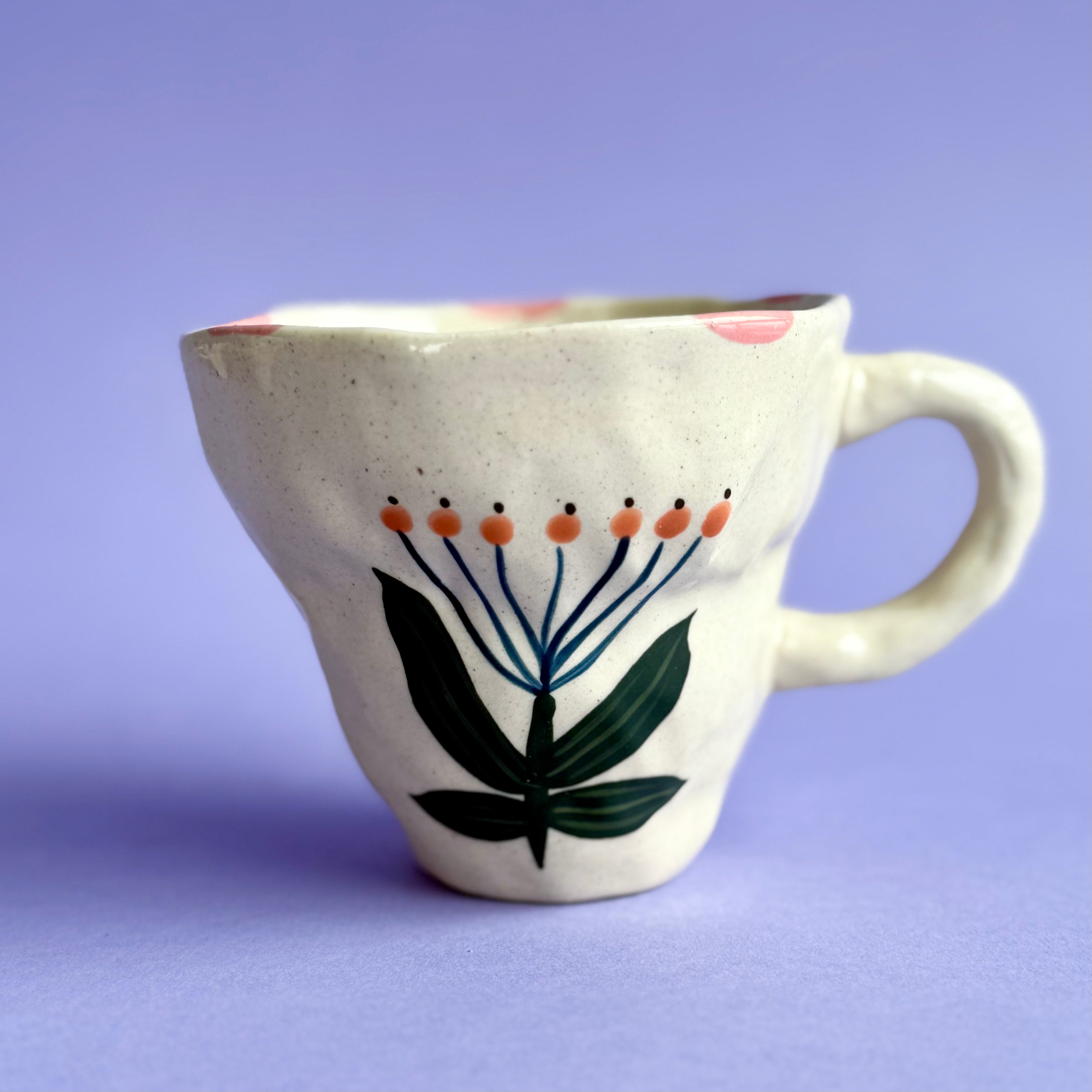 Hand Painted Flower Mug