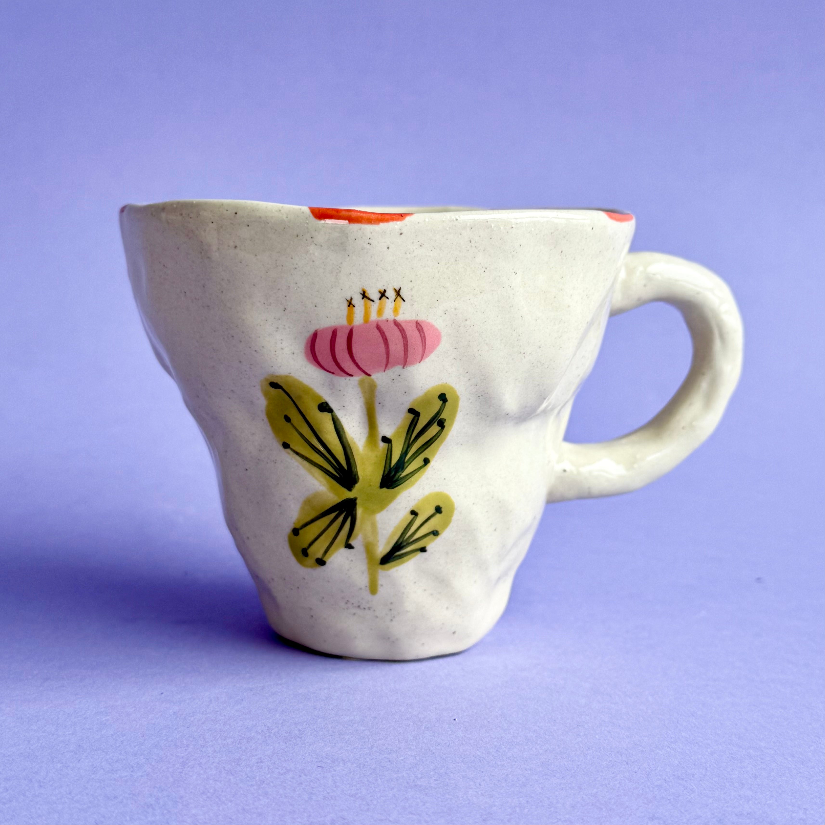 Hand Painted Flower Mug