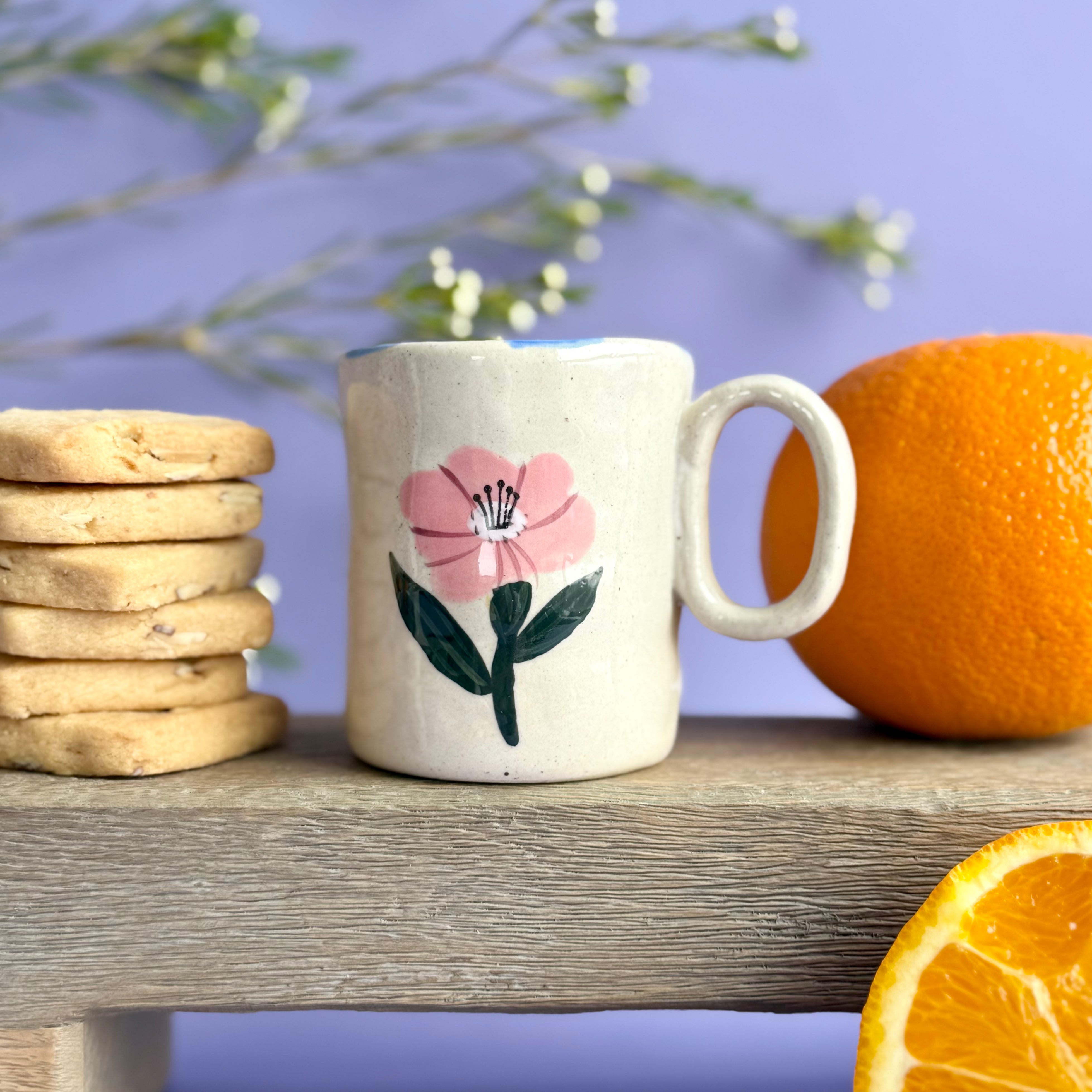 Hand Painted Flower Cup