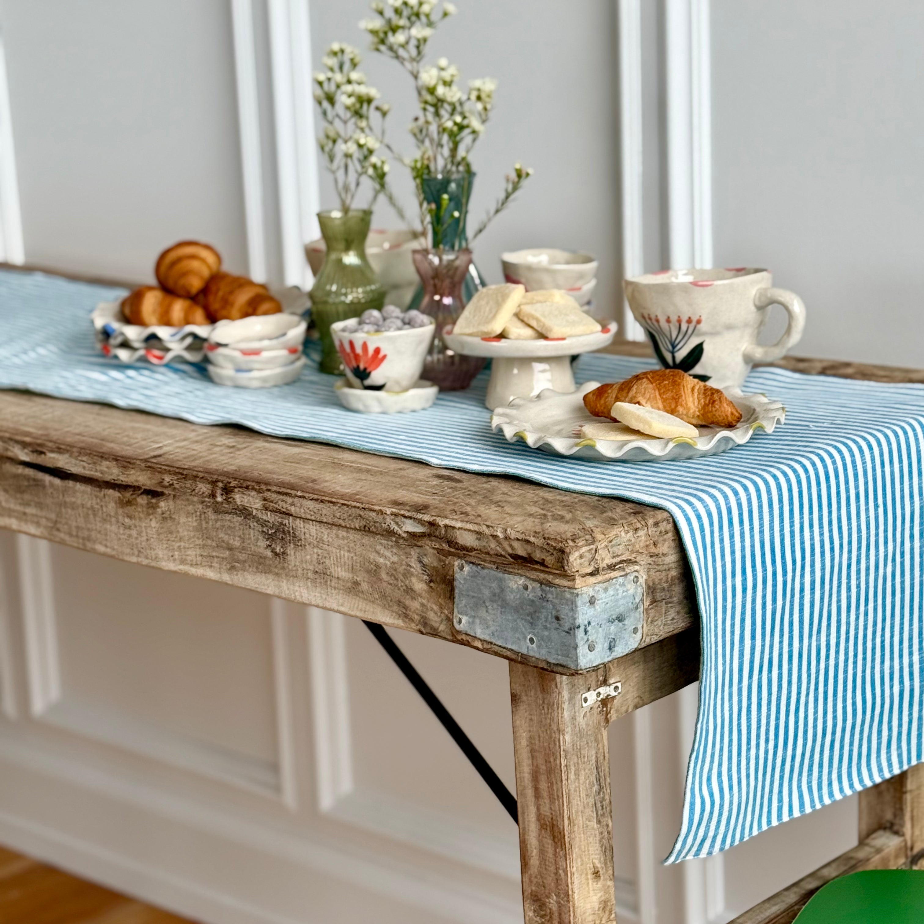 Happy House Striped Table Runner