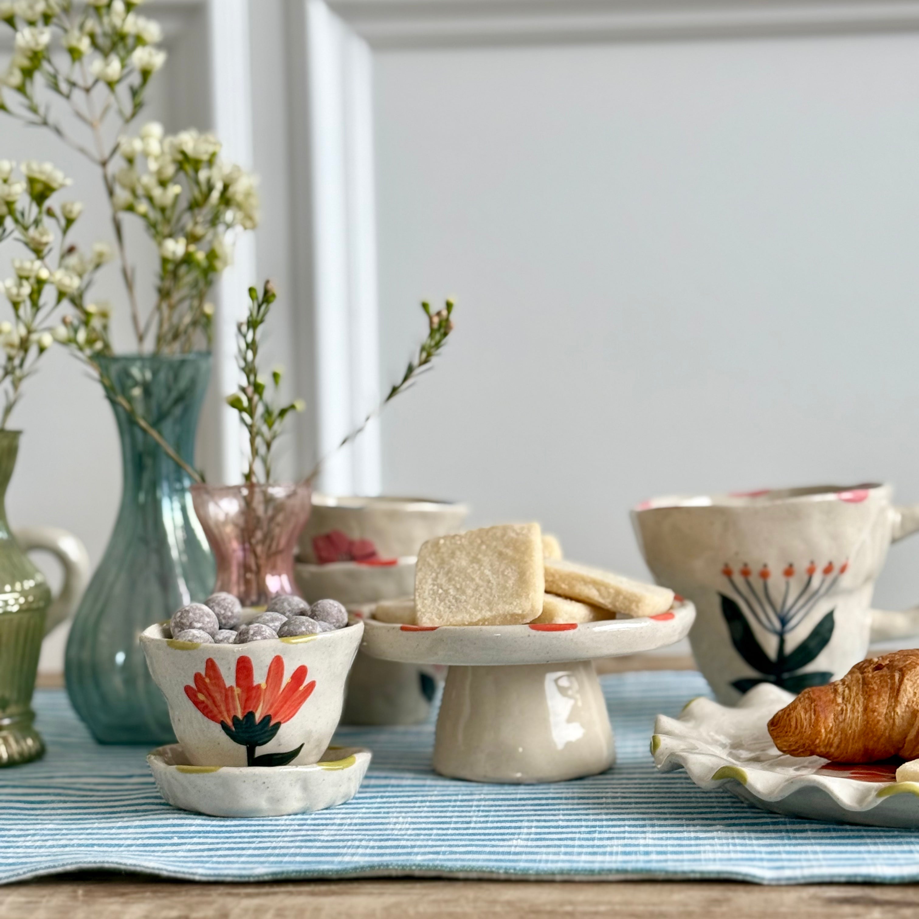 Hand Painted Flower Cup/Bowl