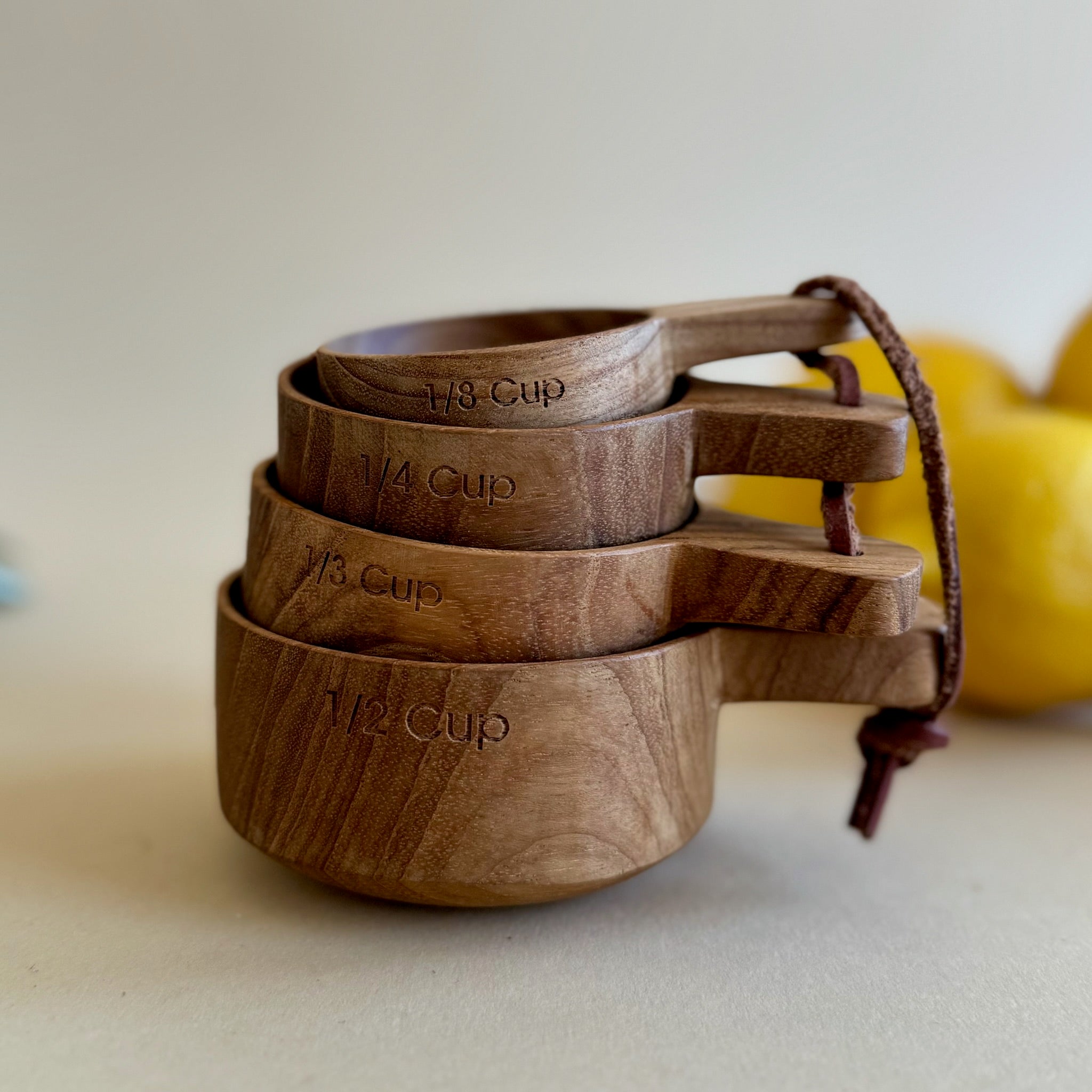 Teak Measuring Cups