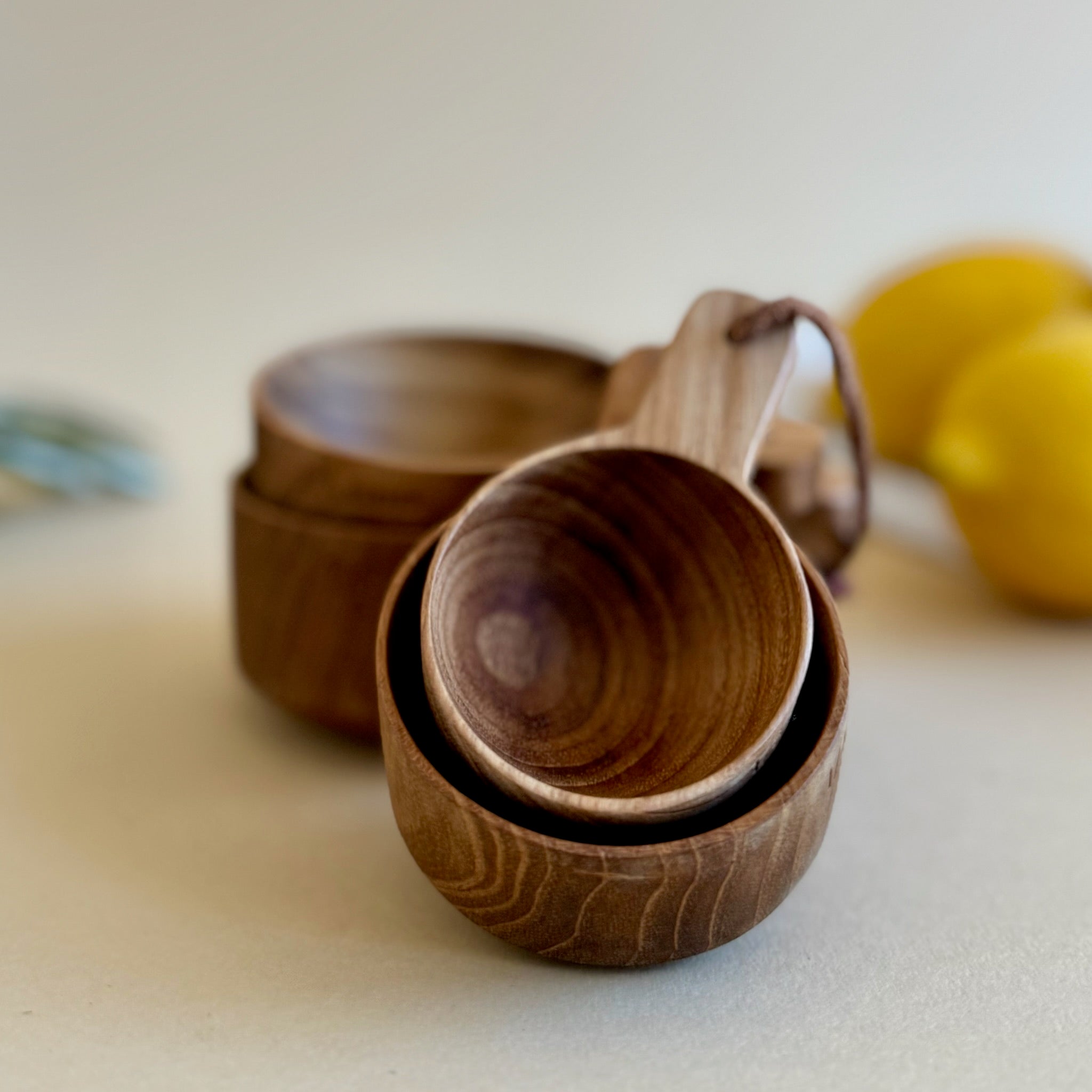 Teak Measuring Cups