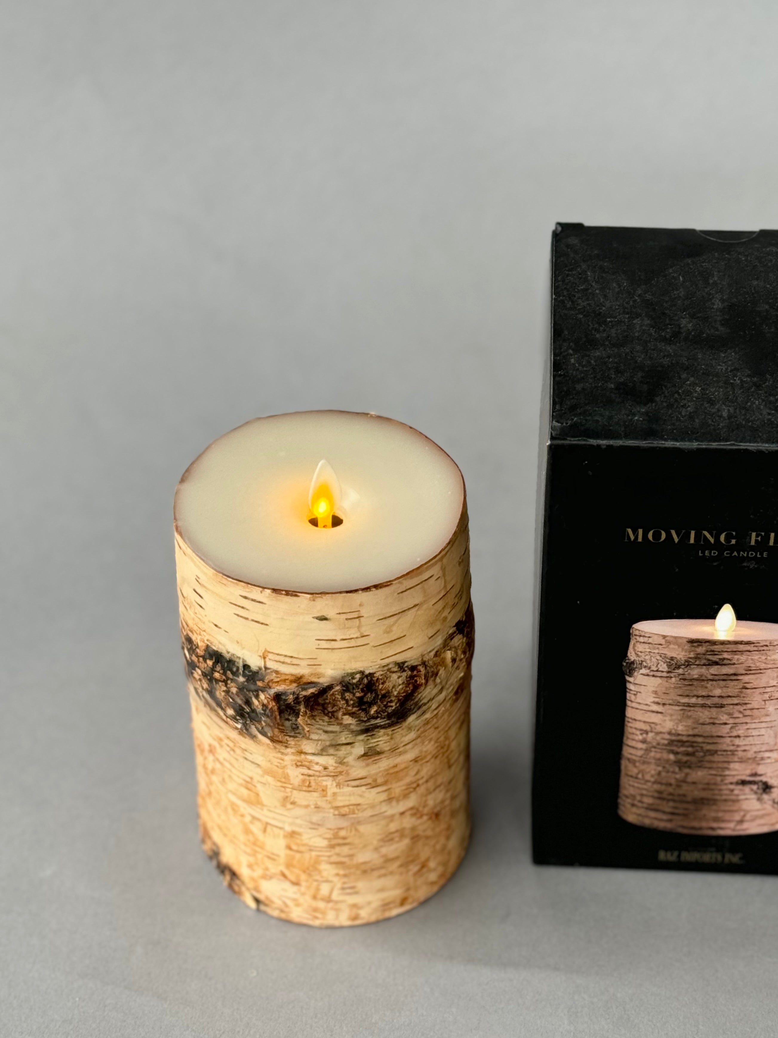 Birch Wrapped Pillar Candle