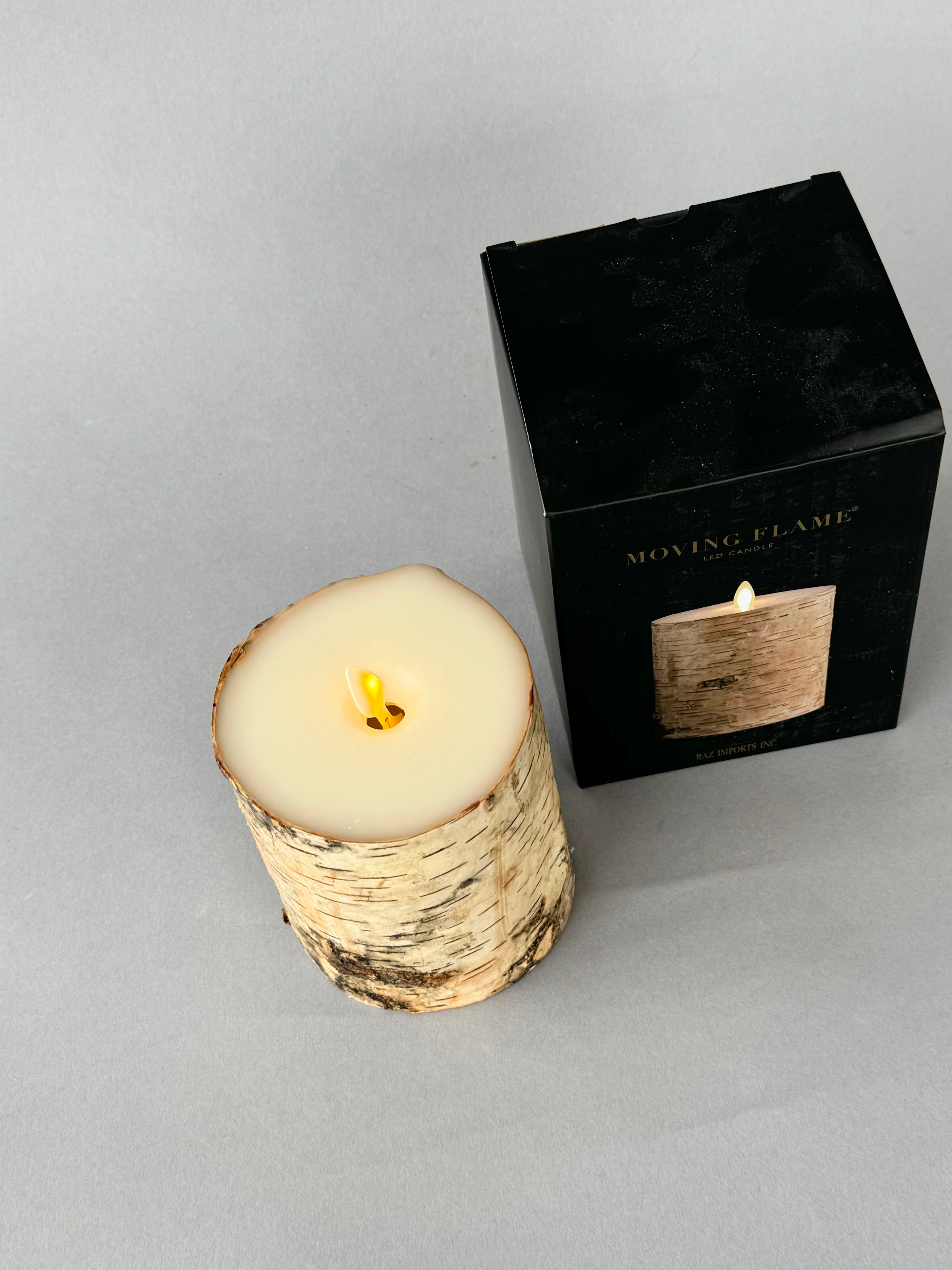 Birch Wrapped Pillar Candle