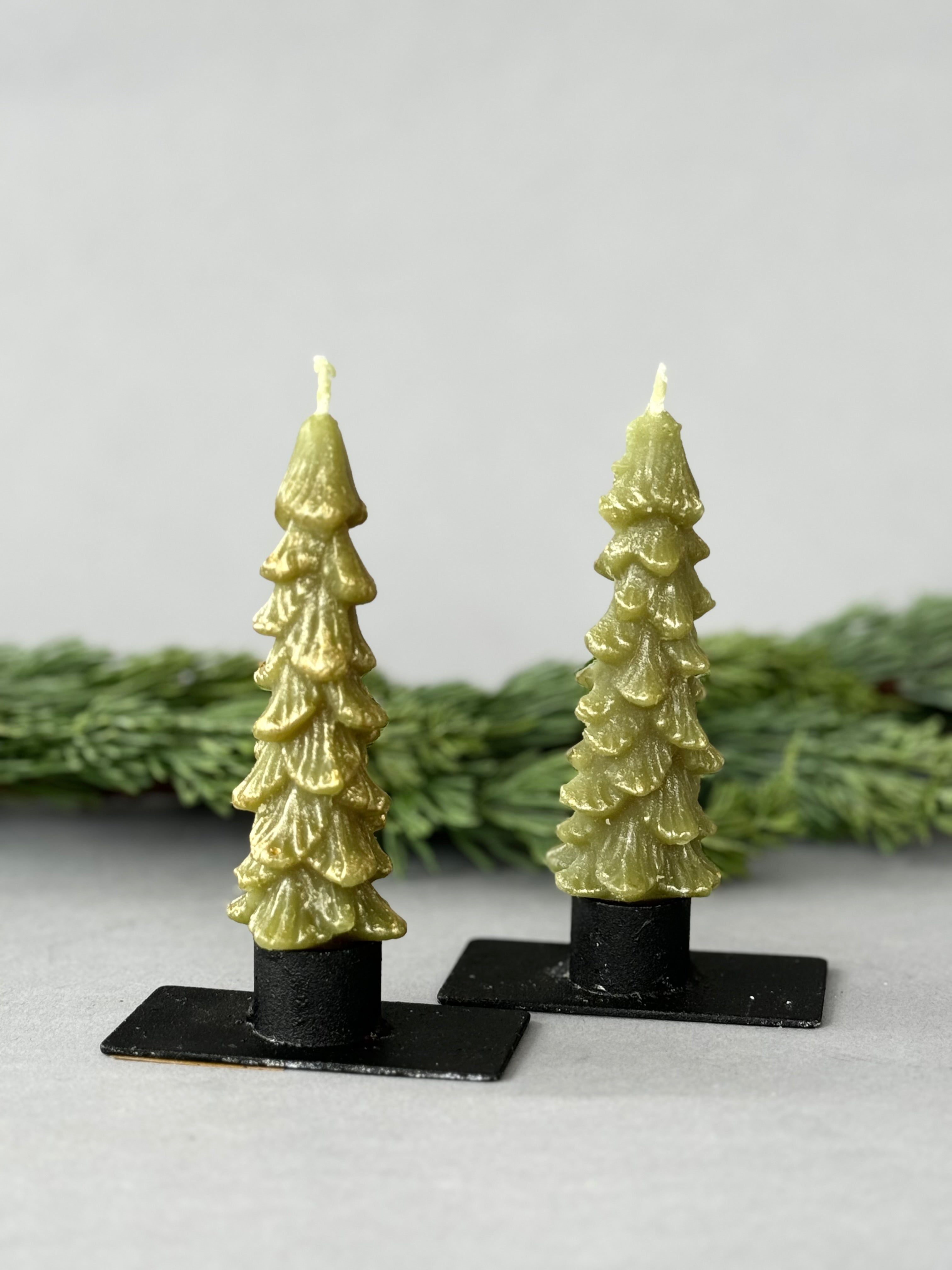 Evergreen Tree Shaped Taper Candles