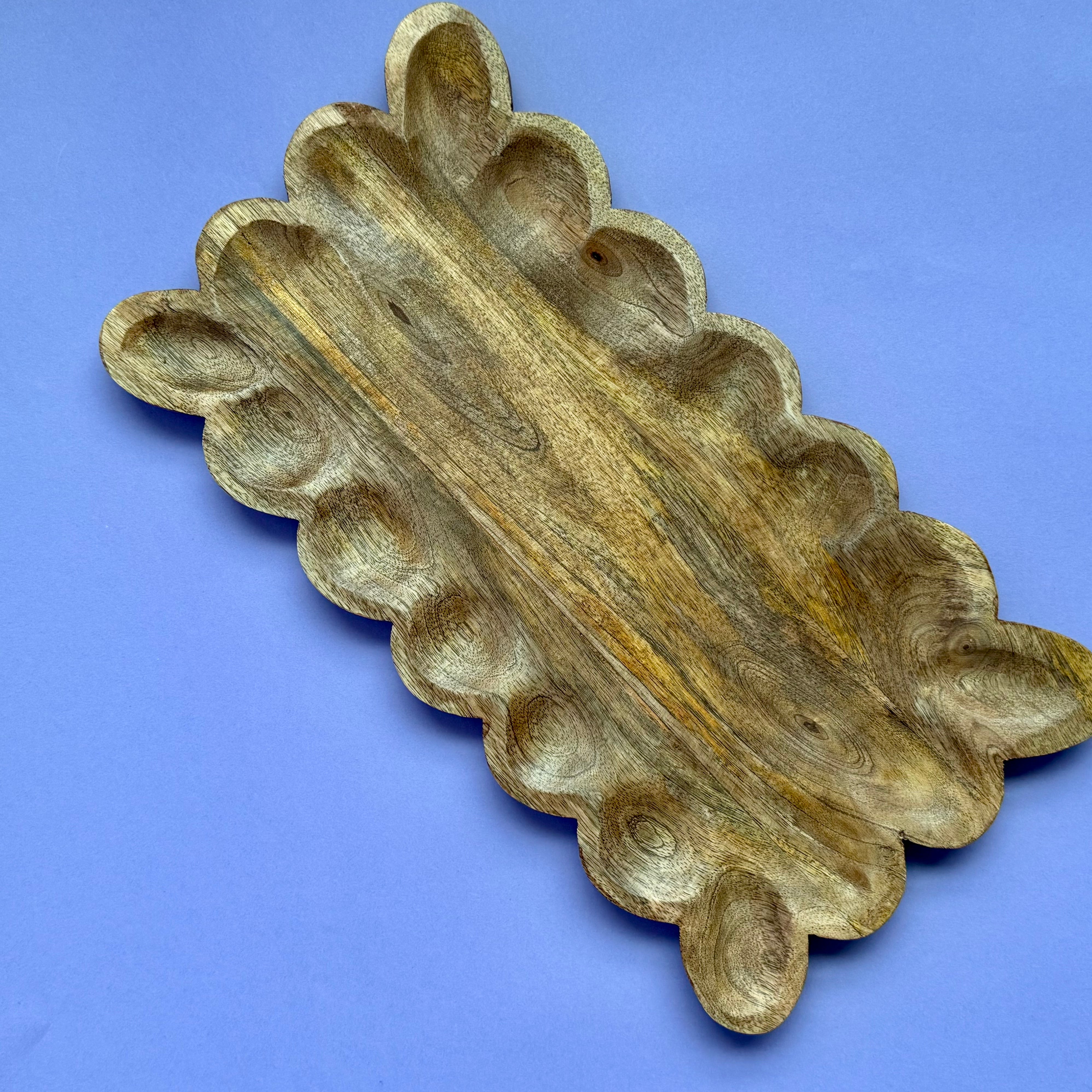 Scalloped Mango Wood Tray