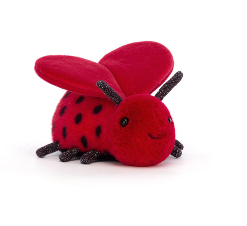 Plush toy ladybug jellycat with smiling face