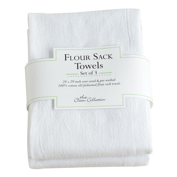 White Flour Sack Towels Set/3