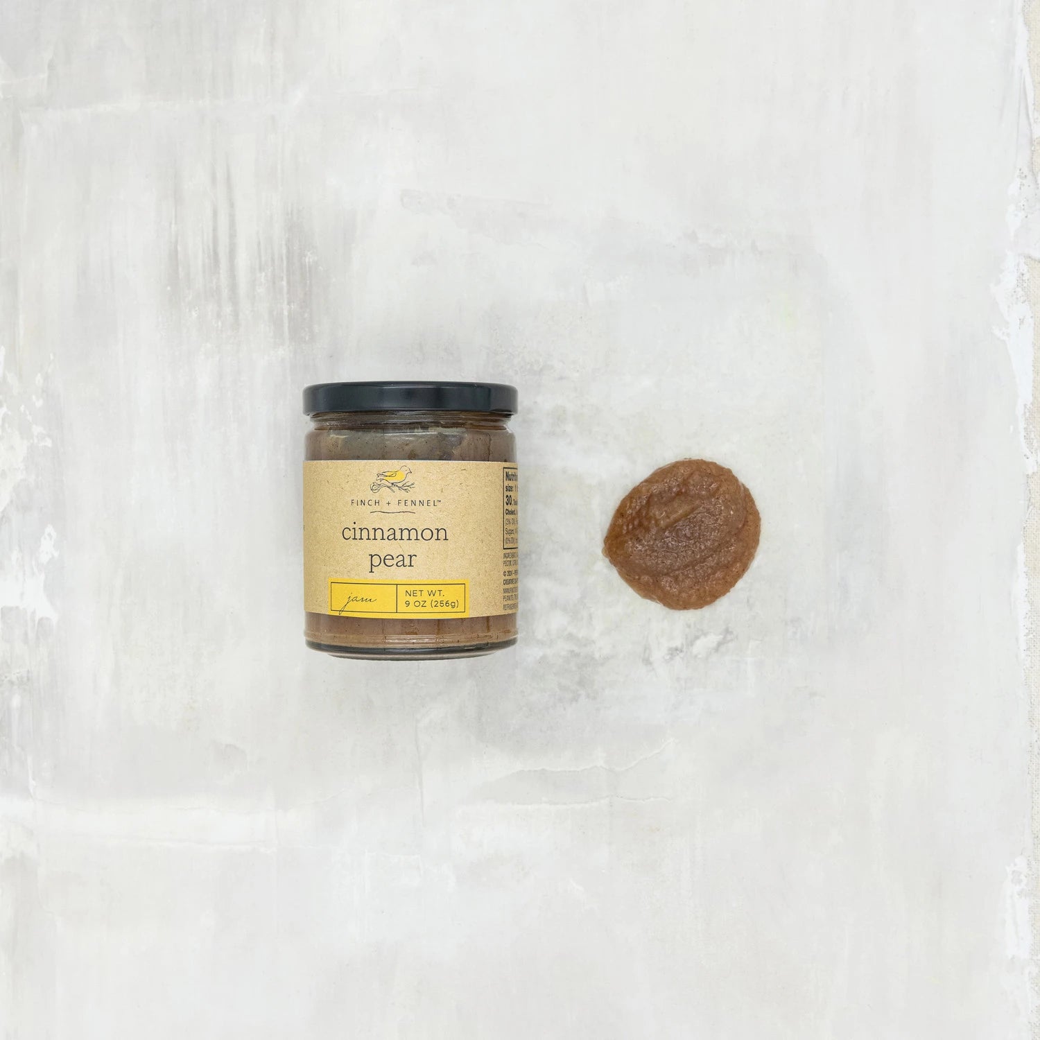 Product shoot of cinnamon pear jam from fitch and fennel 