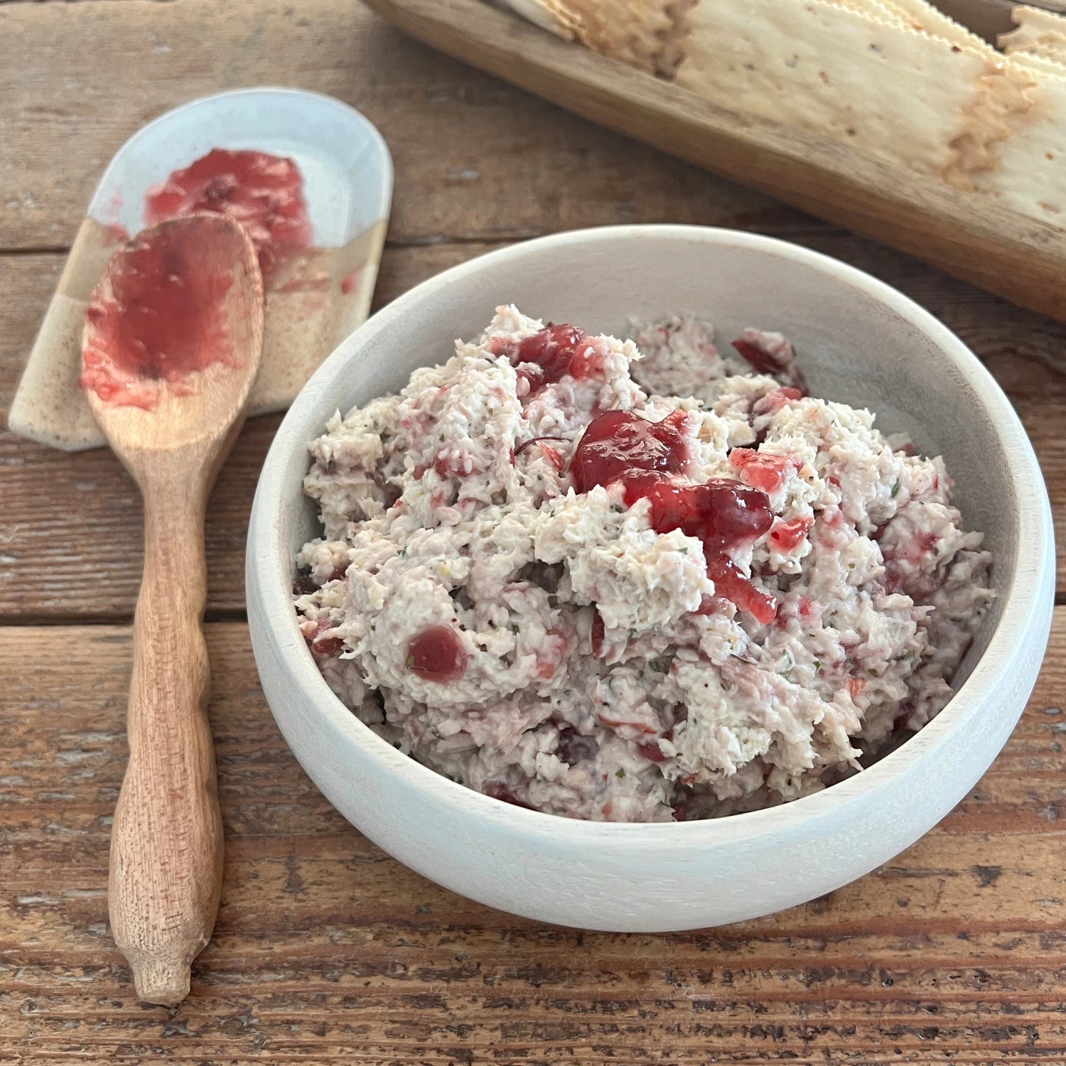 Product shoot of cranberry walnut spread