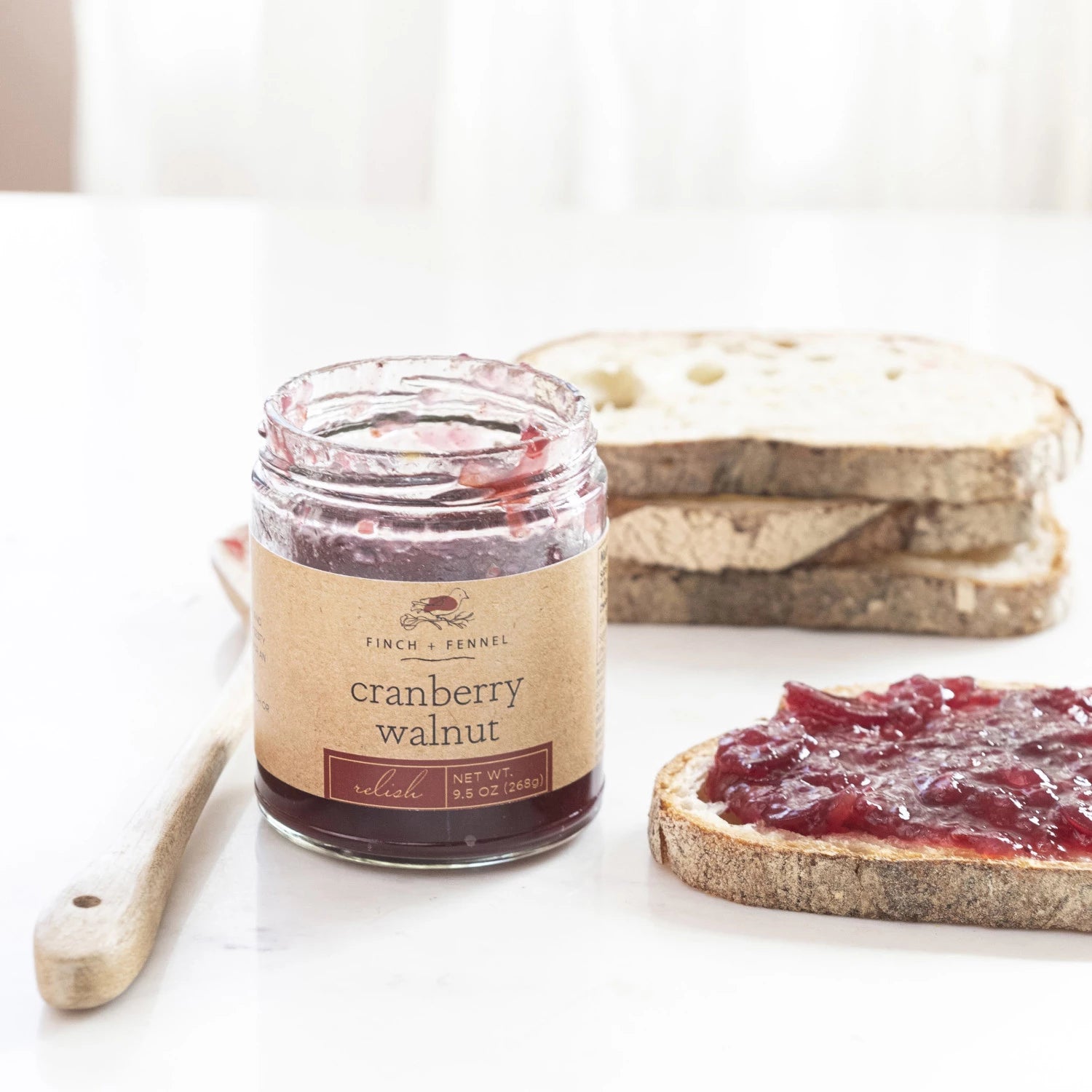 Product shoot of cranberry walnut spread