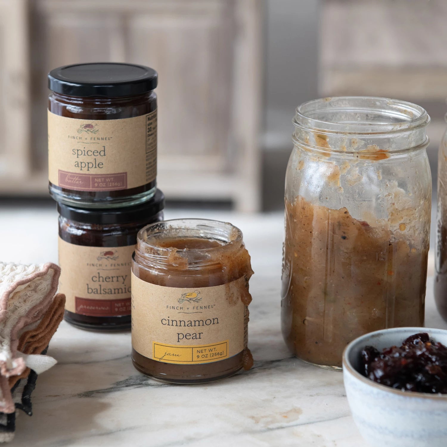 Product shoot with spiced apple butter