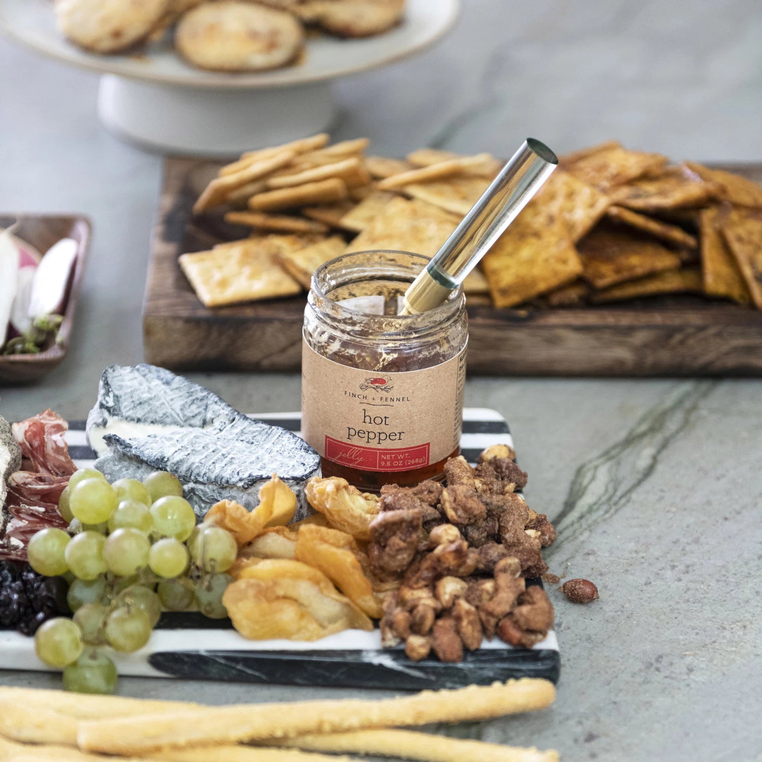 Product shoot of hot pepper jelly