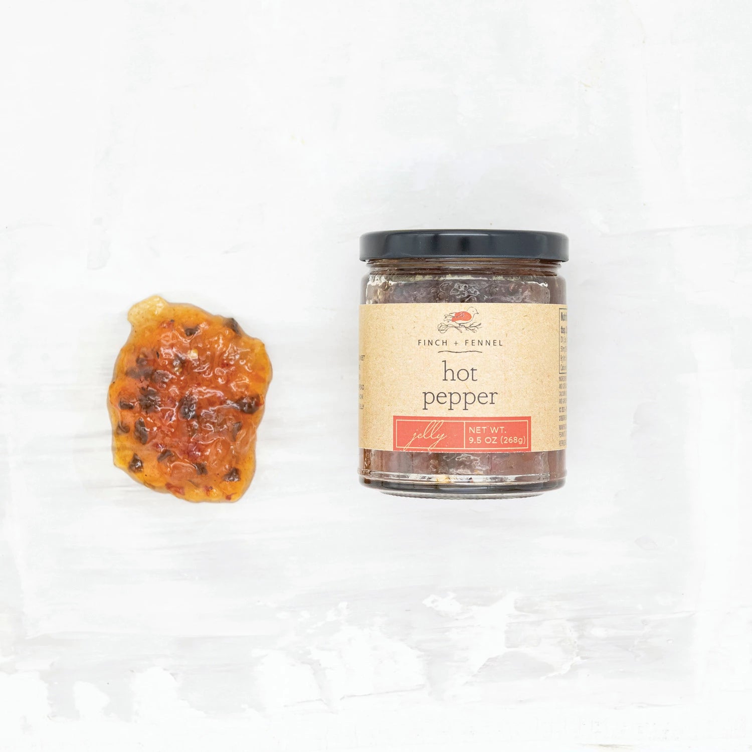 Product shoot of hot pepper jelly