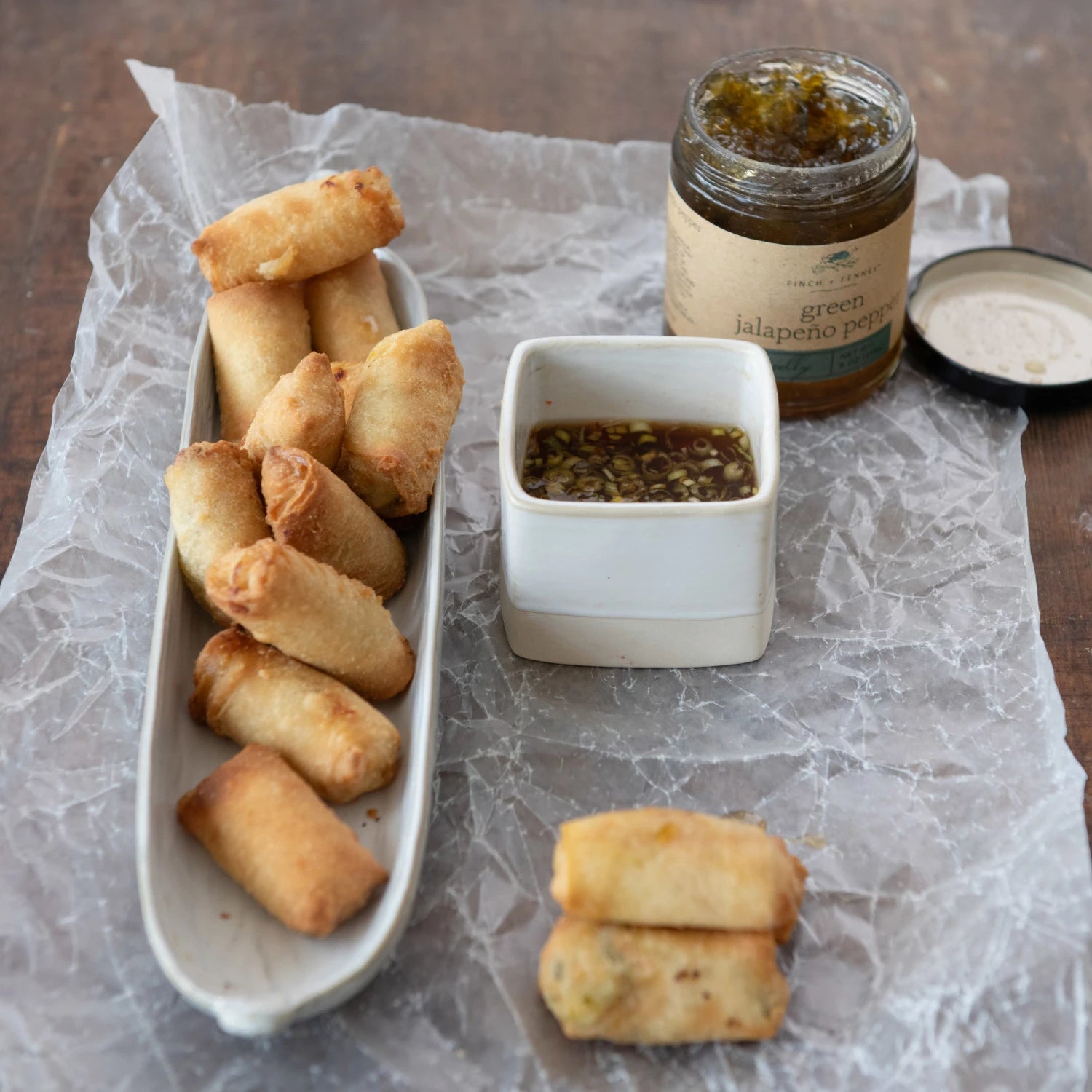 product shoot of green jalapeno pepper jelly