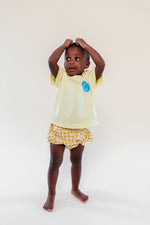 Smile Tee and Plaid Short Set