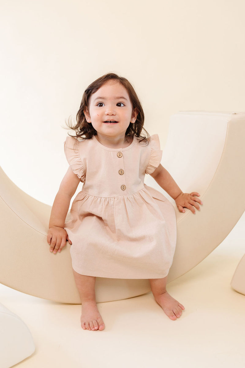 Ruffle Linen Dress