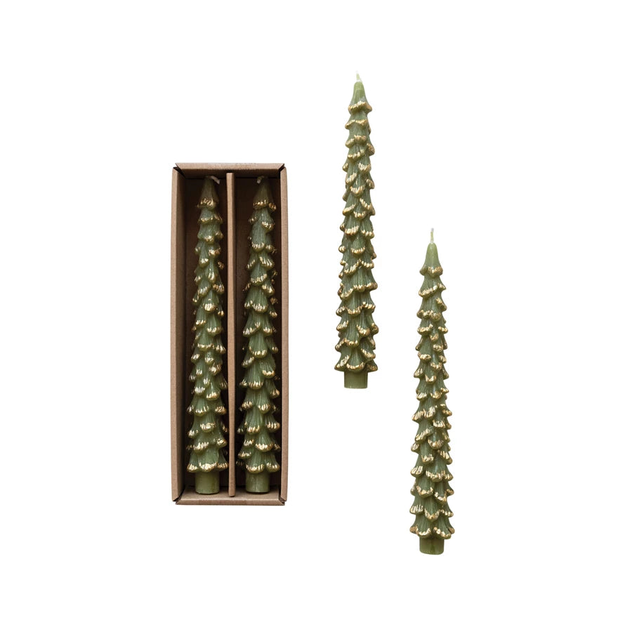 Evergreen Tree Shaped Taper Candles