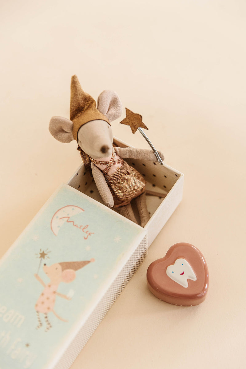 Tooth Fairy Mouse in Matchbox w/ Metal Tooth Box