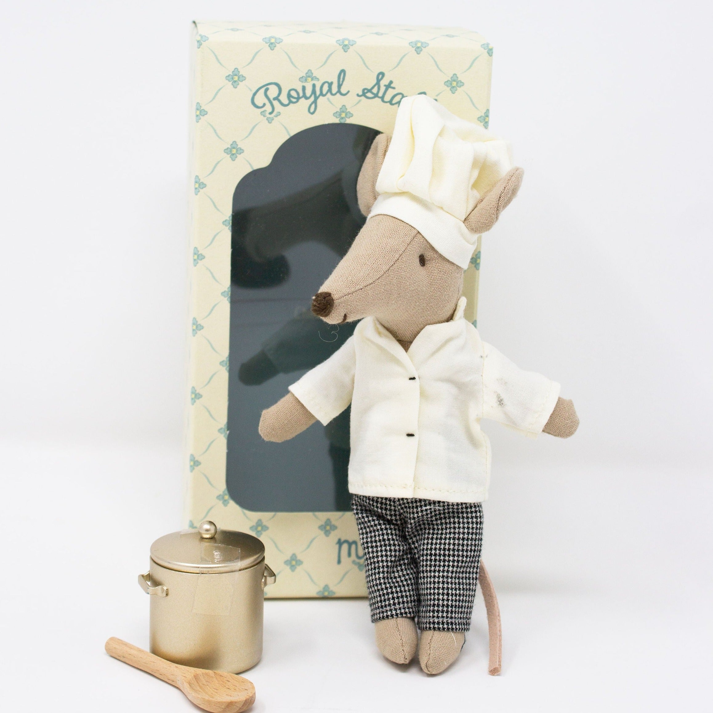Chef Mouse with Soup Pot and Spoon