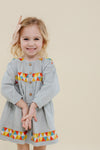 Embroidered Button Through Dress