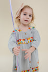 Embroidered Button Through Dress