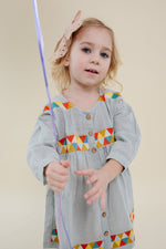 Embroidered Button Through Dress