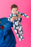 Blue Hearts Footie Pajama