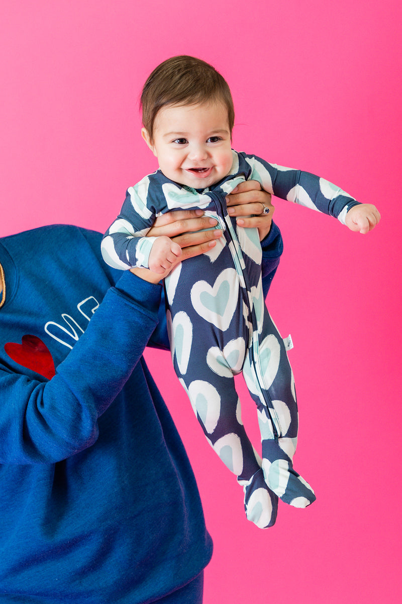 Blue Hearts Footie Pajama